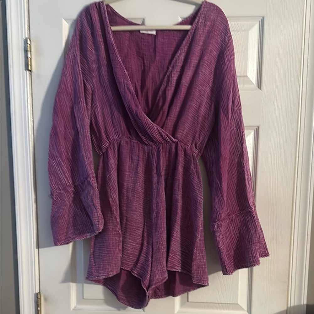 Pink Lily + Krista Horton Purple Textured Romper